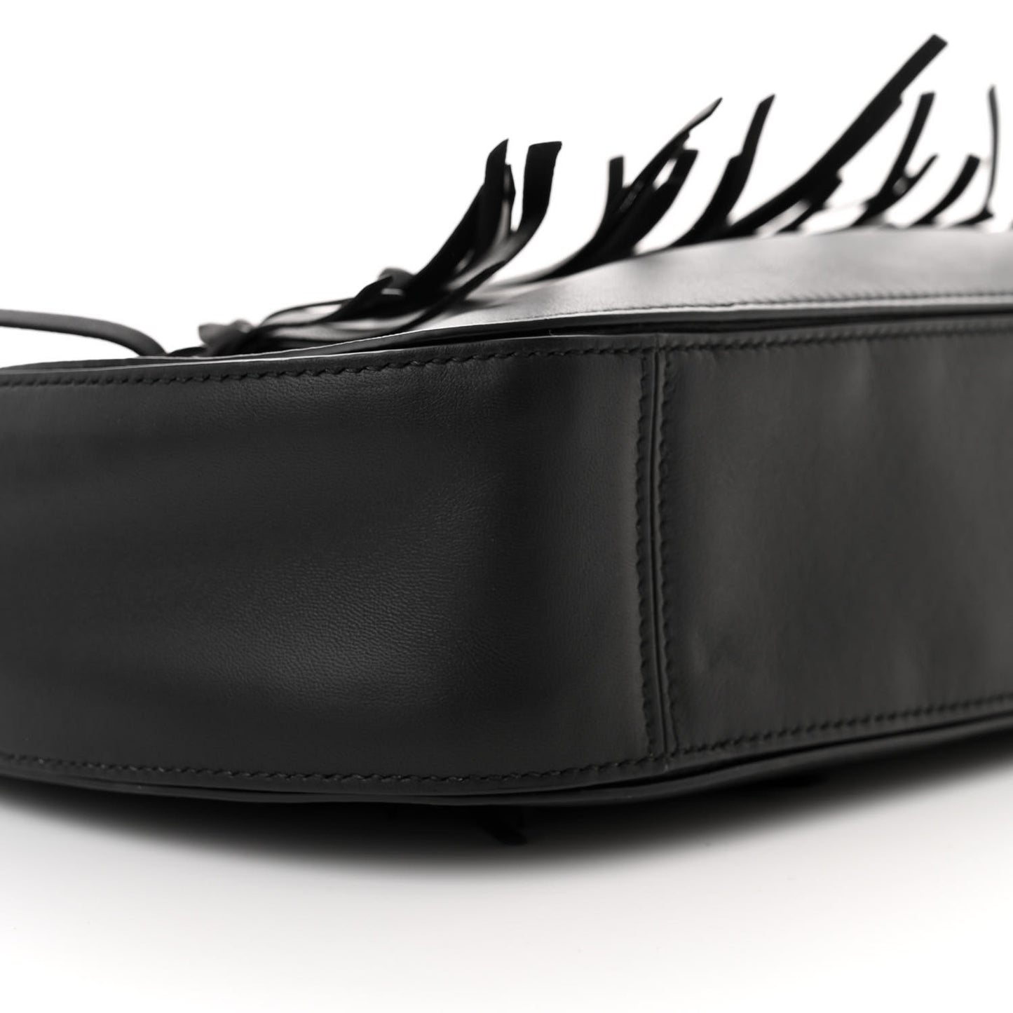 Nappa Intrecciato Fringe Brio Loop Hobo Black