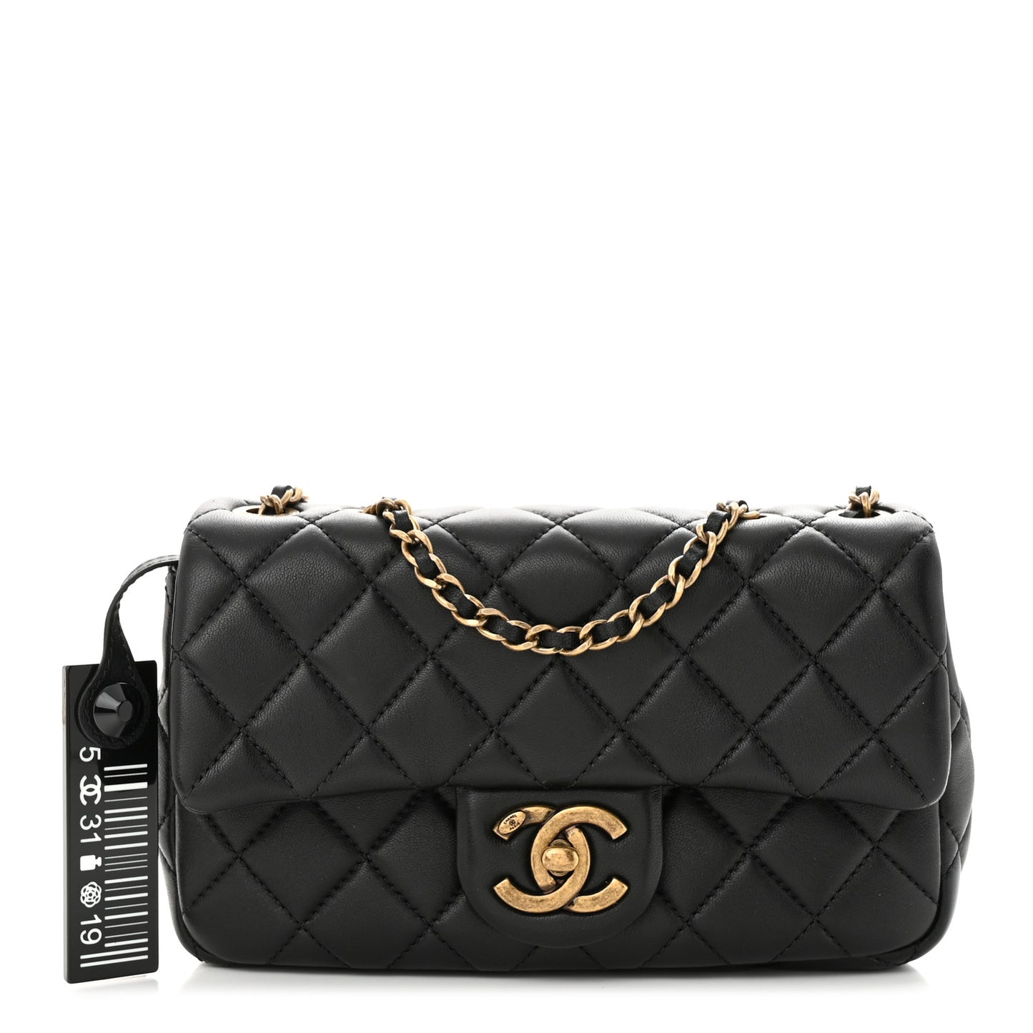 Lambskin Small Grocery By Chanel Flap Black