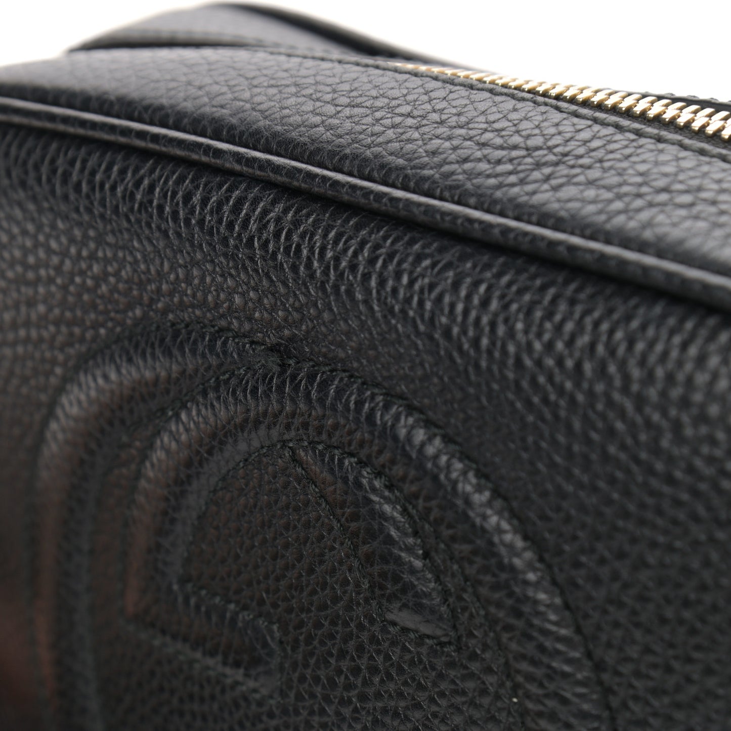 Pebbled Calfskin Small Soho Disco Bag Black