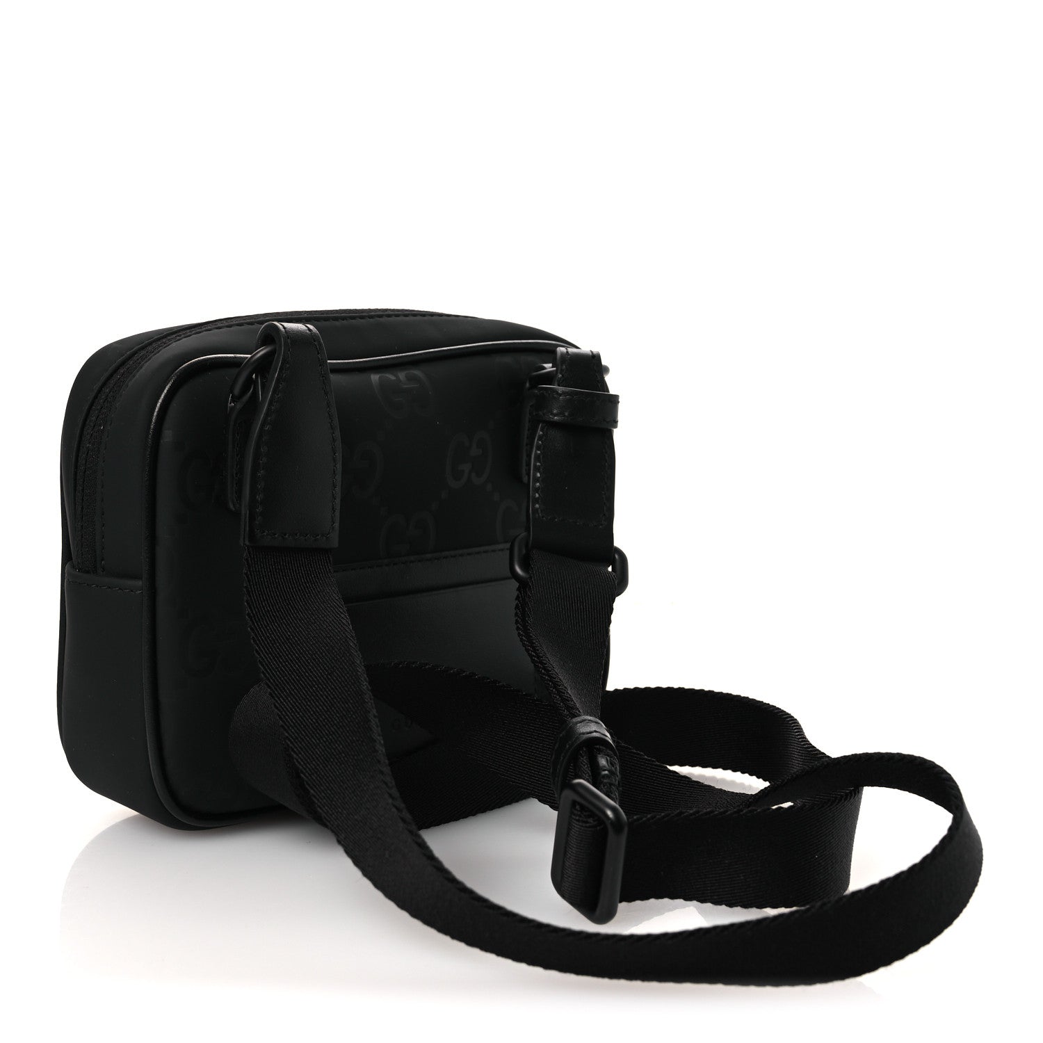 Gucci Rubber Effect Monogram GG Crossbody Bag Black 3 of 11