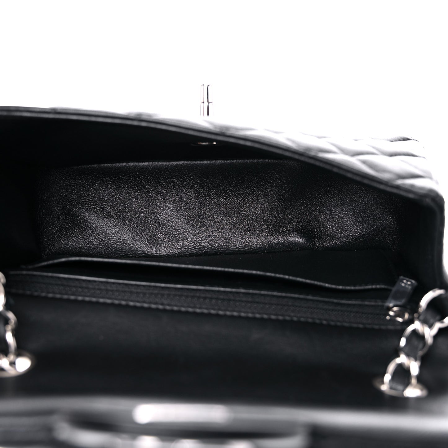 Lambskin Quilted Mini Rectangular Flap Black