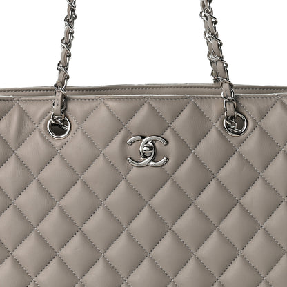 Chanel Calfskin Quilted Large Classic Shopping Tote Grey 8 of 12