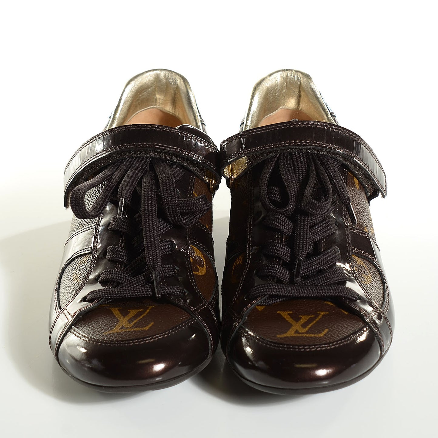Patent Monogram Globe Trotter Sneakers 35