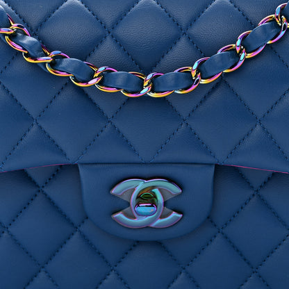 Chanel Lambskin Quilted Small Double Flap Blue Purple 8 of 12