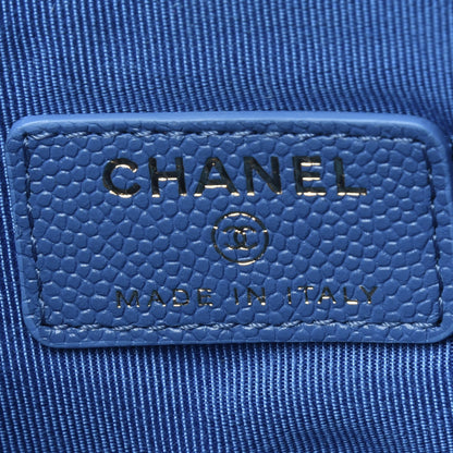 Chanel Caviar Quilted Small Cosmetic Case Blue 6 of 11