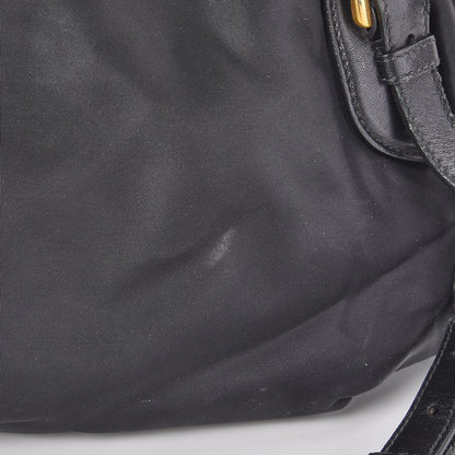 Prada Tessuto Nylon Jacquard Logo Aviator Satchel Black 12 of 15
