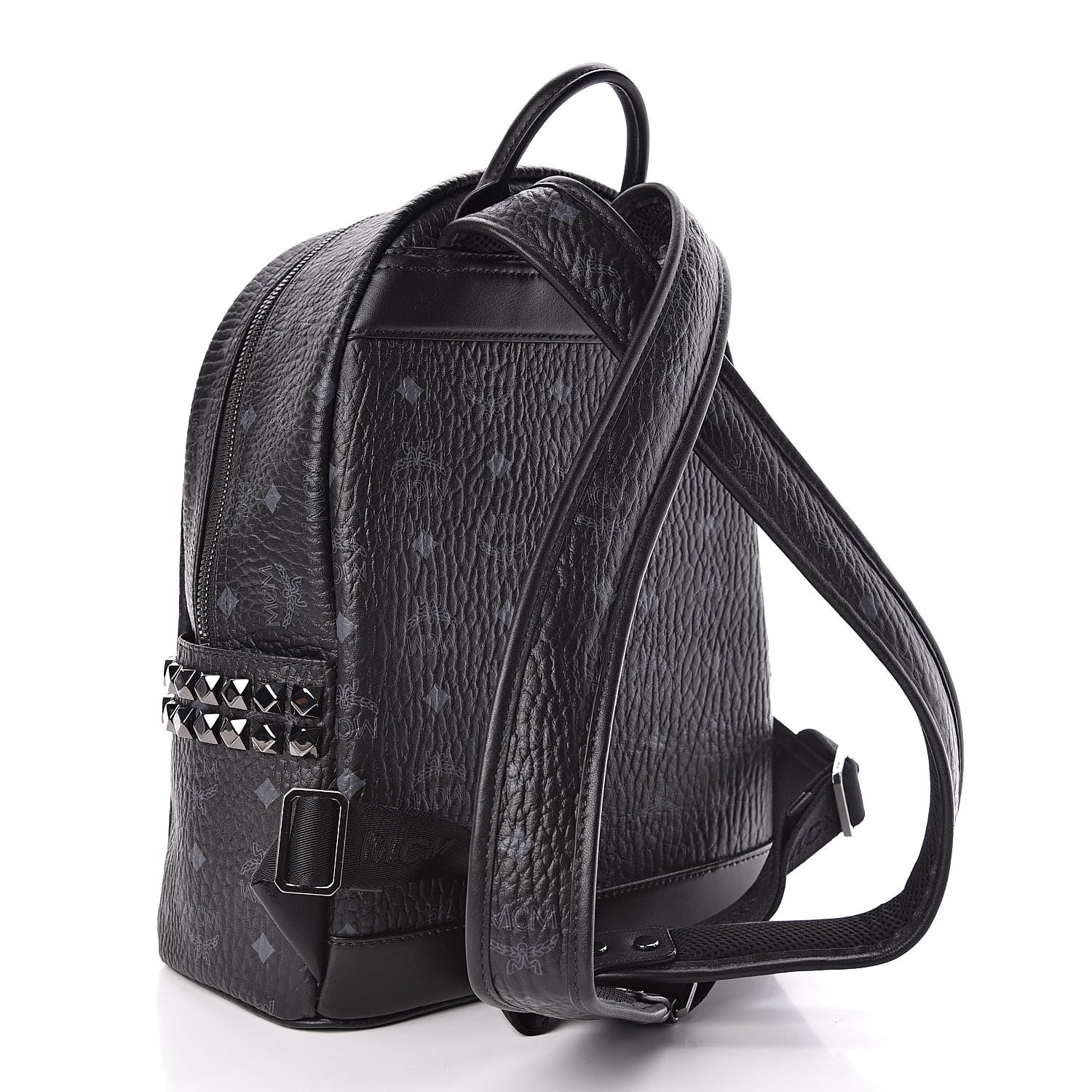 MCM Visetos Small Side Stud Stark Backpack Black 3 of 11