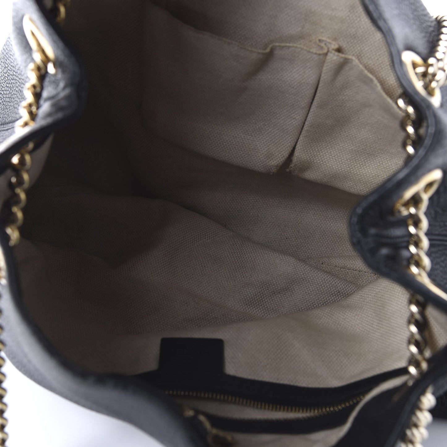 Pebbled Calfskin Medium Soho Chain Shoulder Bag Black