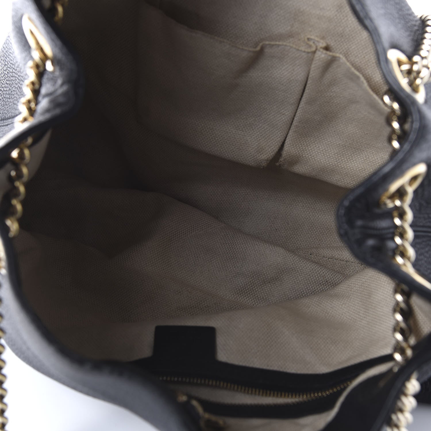 Gucci Pebbled Calfskin Medium Soho Chain Shoulder Bag Black 5 of 12