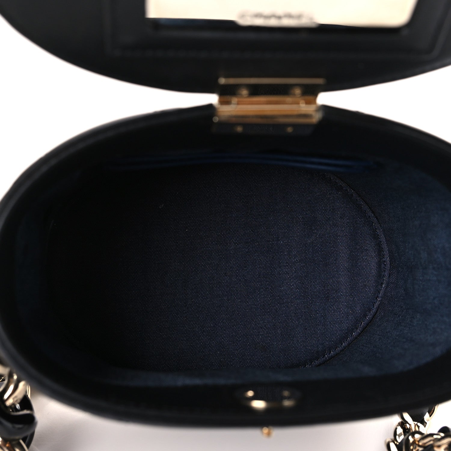 Chanel Lambskin Resin Elegant Chain Vanity Case Black 5 of 9