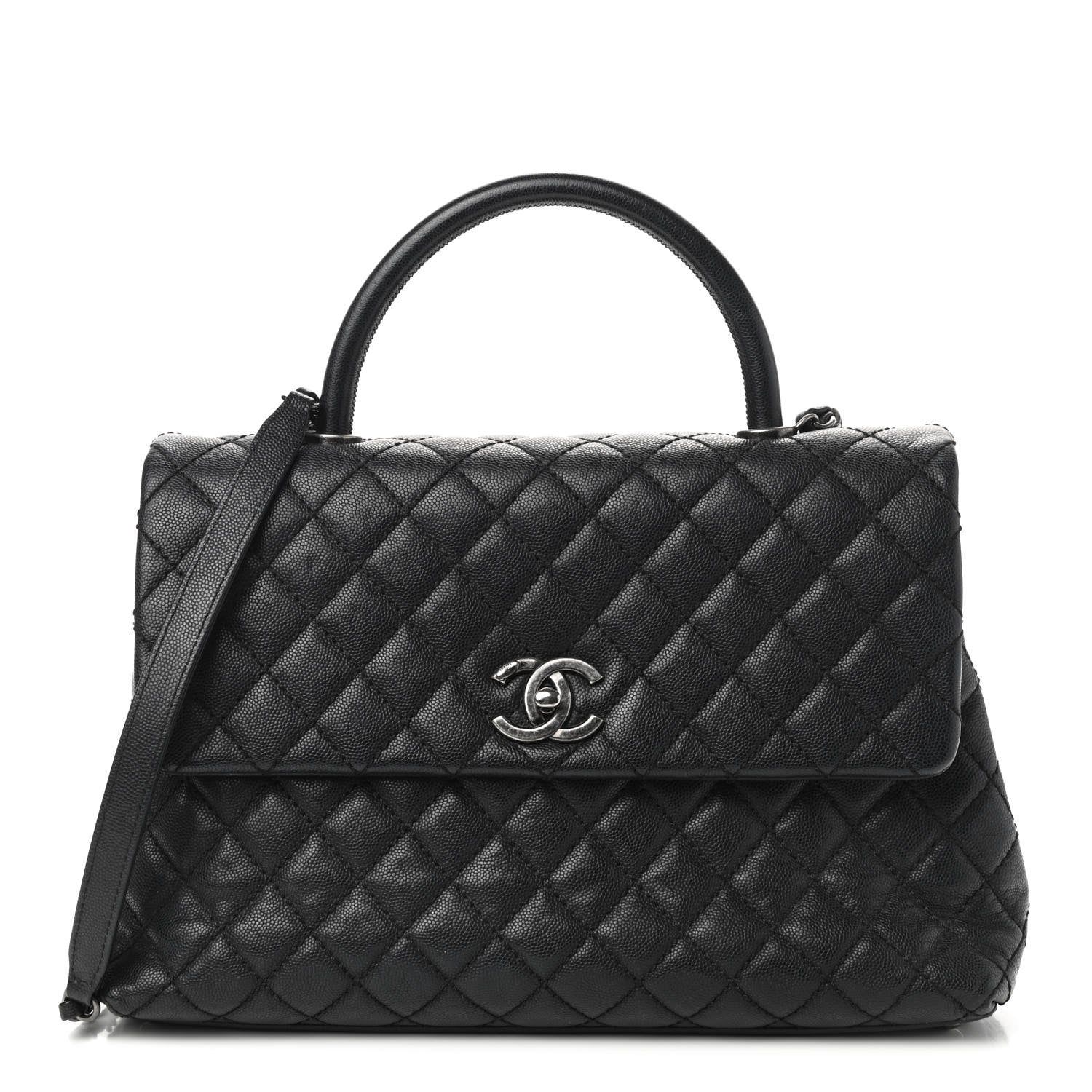 Chanel Caviar Quilted Medium Coco Handle Flap Black 1 of 9