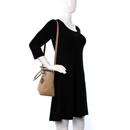 Christian Dior Lambskin Cannage Medium Lady Dior Beige 2 of 11