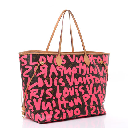Louis Vuitton Monogram Graffiti Neverfull GM Fuchsia 3 of 22