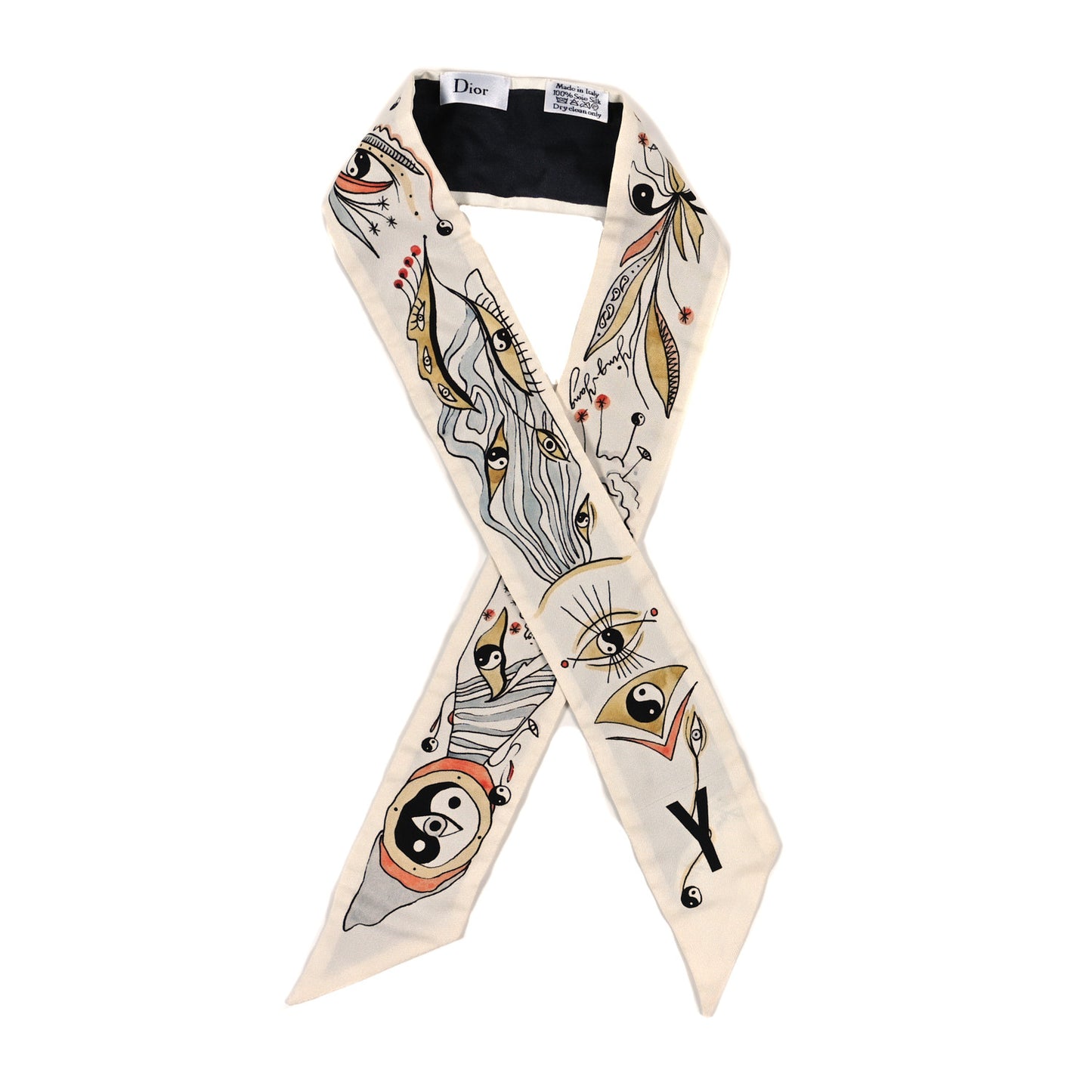 Silk Mitzah ABCDior Y Yin Yang Scarf Multicolor