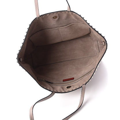 Valentino Garavani Grained Calfskin Rockstud Shoulder Tote Poudre 5 of 9