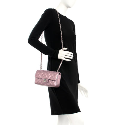 Chanel Metallic Calfskin Quilted Mini Rectangular Flap Pink 2 of 8