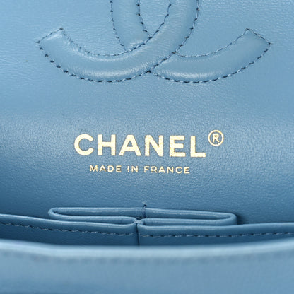 Chanel Caviar Quilted Small Double Flap Light Blue 7 of 11
