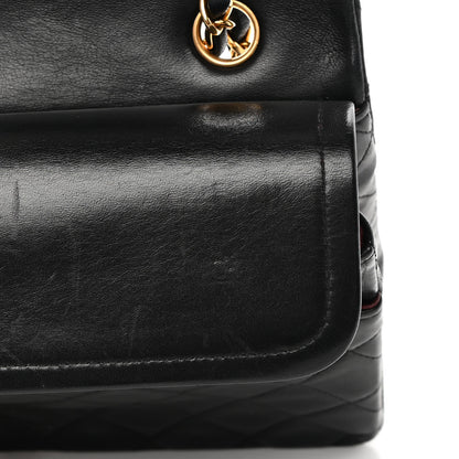Chanel Lambskin Quilted Medium Double Flap Black 13 of 18