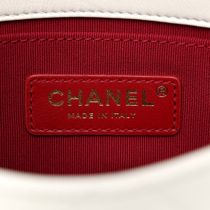 Chanel Calfskin Quilted Small Framing Chain Bag White 6 of 12