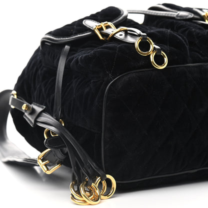 Prada Velluto Velvet Impunture Corsaire Backpack Black 8 of 9
