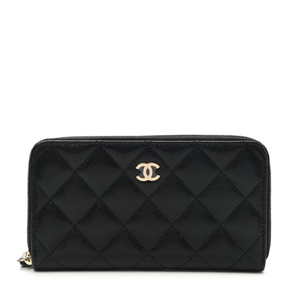 Chanel Caviar Quilted Medium Zip Around Wallet Black 1 of 9