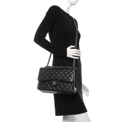 Chanel Caviar Quilted Jumbo Double Flap Black 2 of 8
