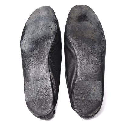 Chanel Lambskin Patent Cap Toe Ballerina Flats 37.5 Black 7 of 20