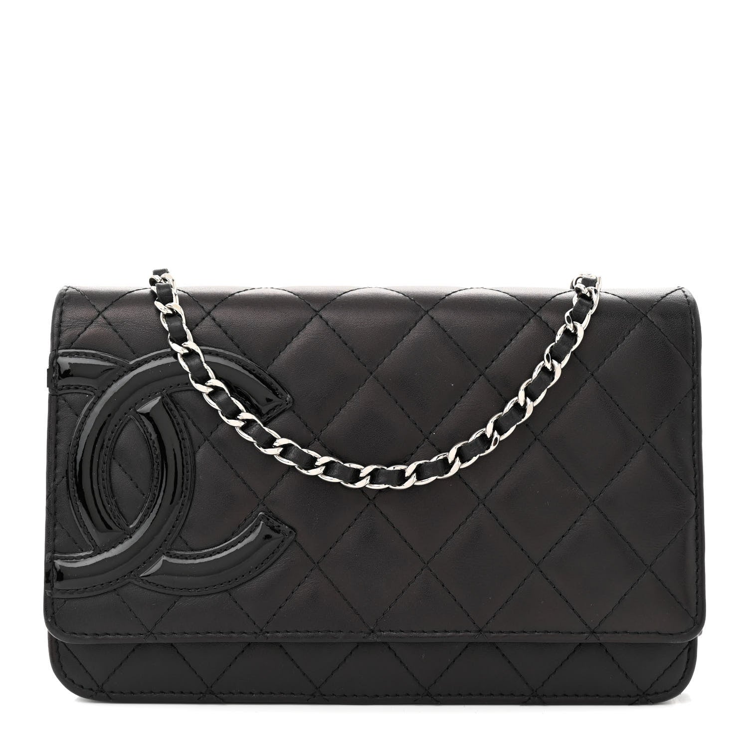 Chanel Calfskin Quilted Cambon Wallet on Chain WOC Black 1 of 16