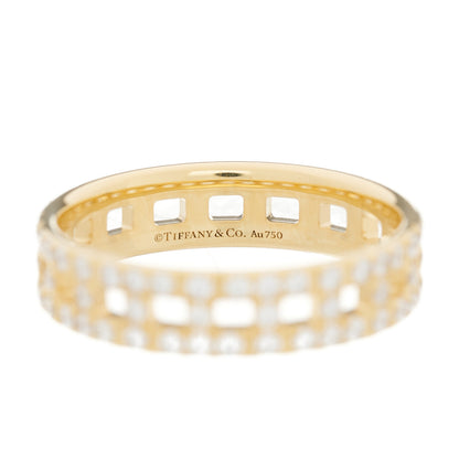 Tiffany 18K Yellow Gold Diamond T True Wide Ring 65 11 4 of 5