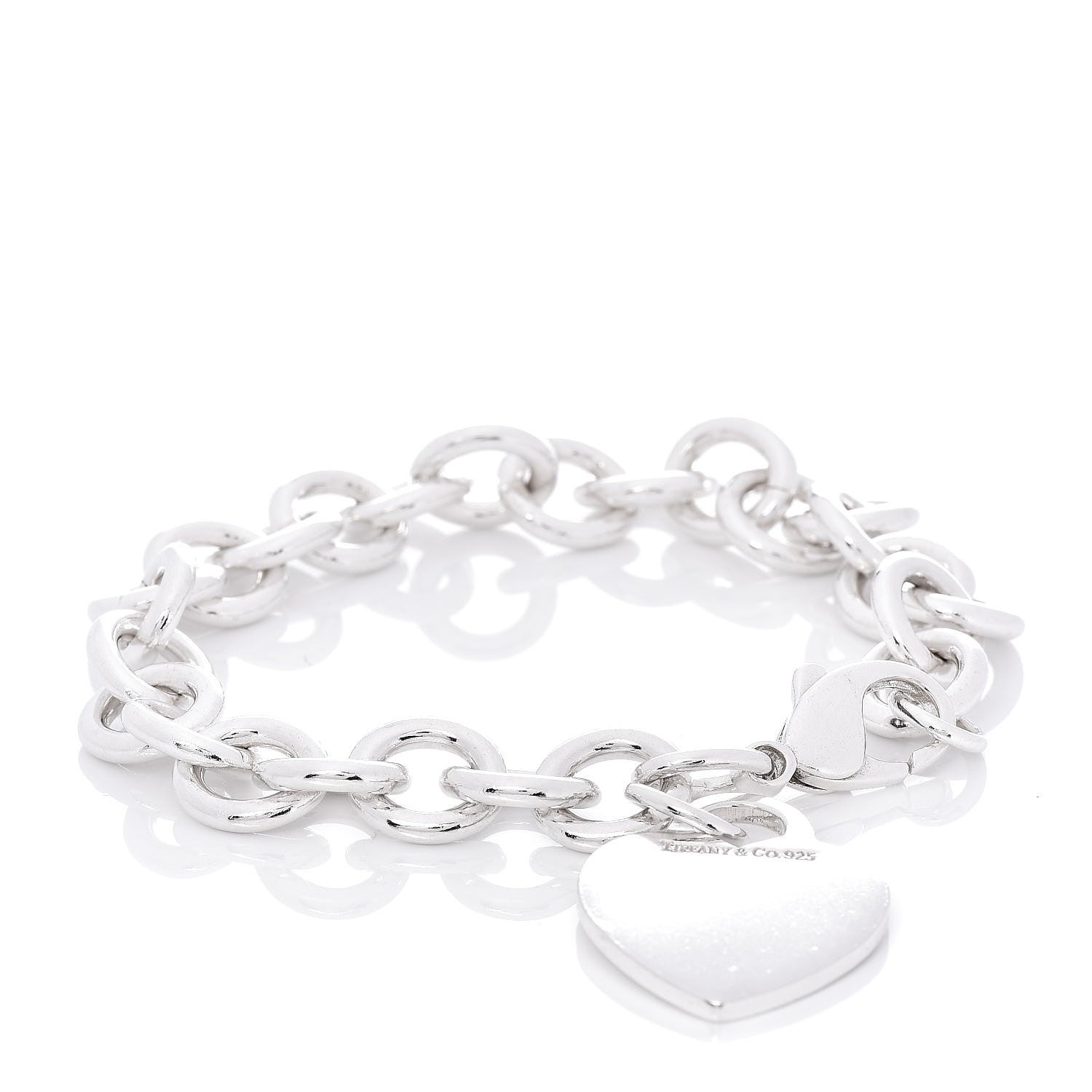 Tiffany Sterling Silver Heart Tag Charm Bracelet 1 of 5