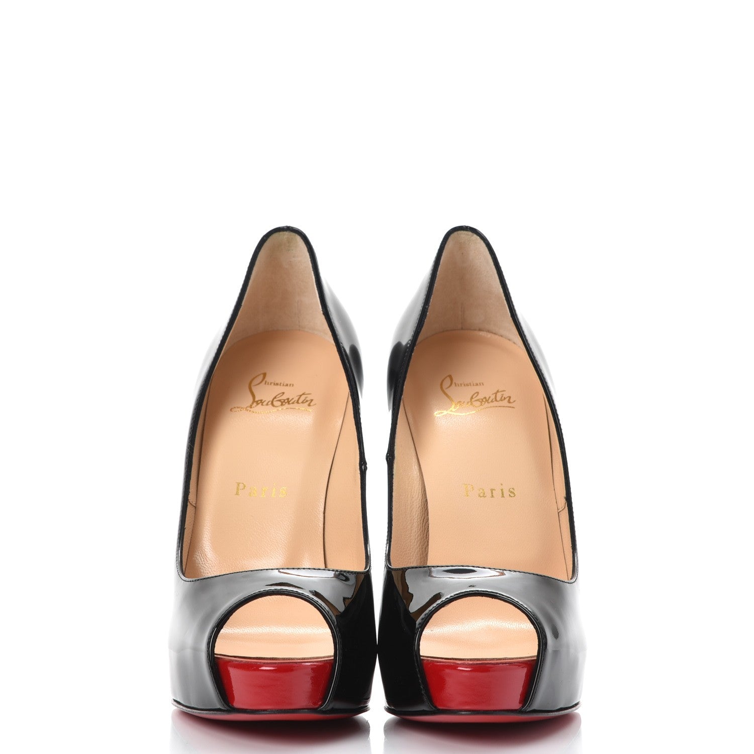 Christian Louboutin Patent New Very Prive 120 Pumps 37.5 Black Red 2 of 8
