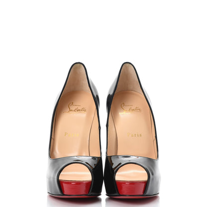 Christian Louboutin Patent New Very Prive 120 Pumps 37.5 Black Red 2 of 8