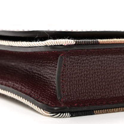 Burberry Grained Calfskin House Check Tartan Mix Hampshire Wallet On Chain Burgundy 11 of 12
