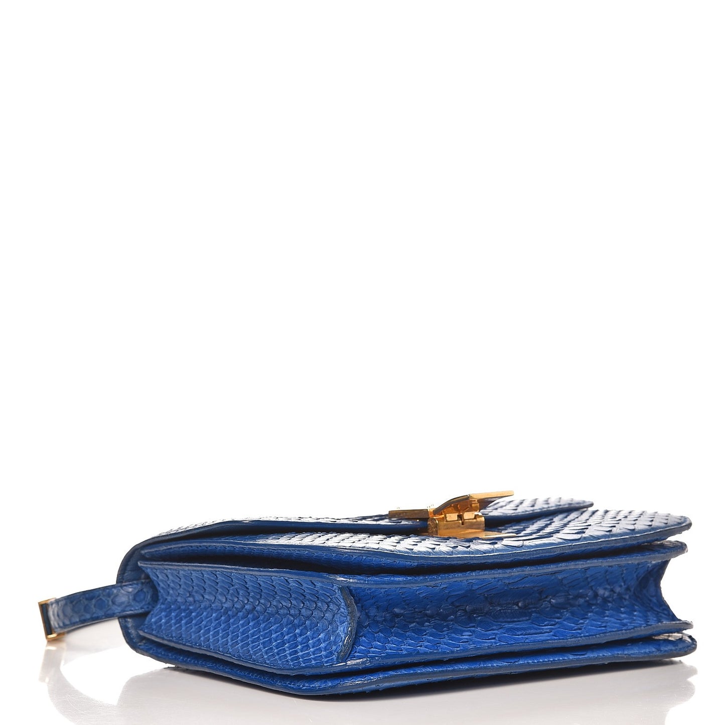 Python Medium Classic Box Flap Bag Indigo