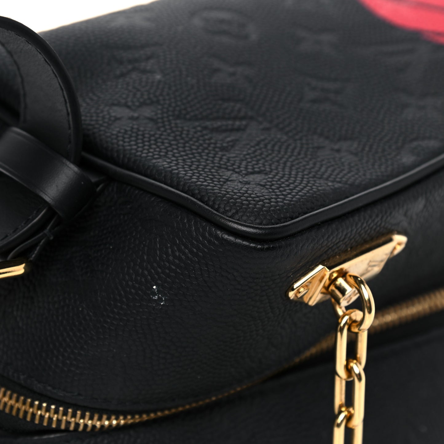 X NBA Calfskin Monogram Embossed Cloakroom Dopp Kit Black