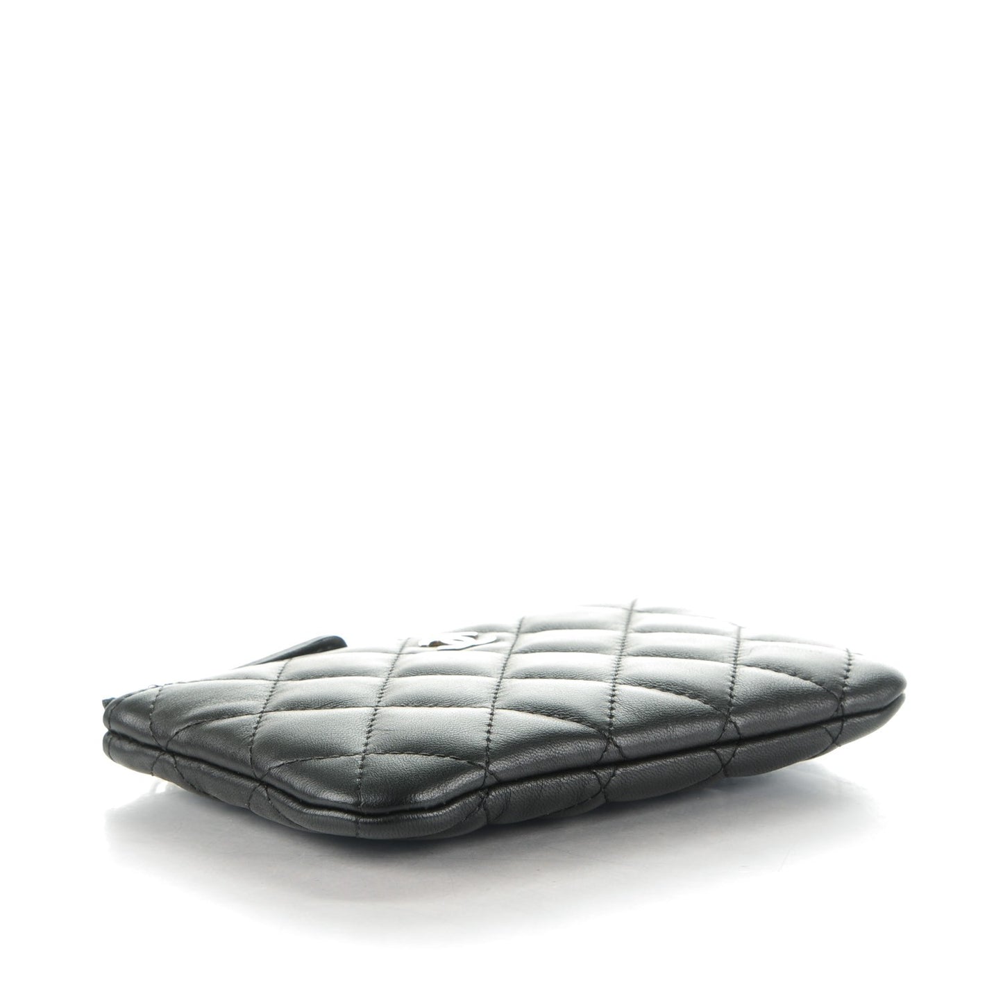 Lambskin Quilted Casino Coin Purse Black