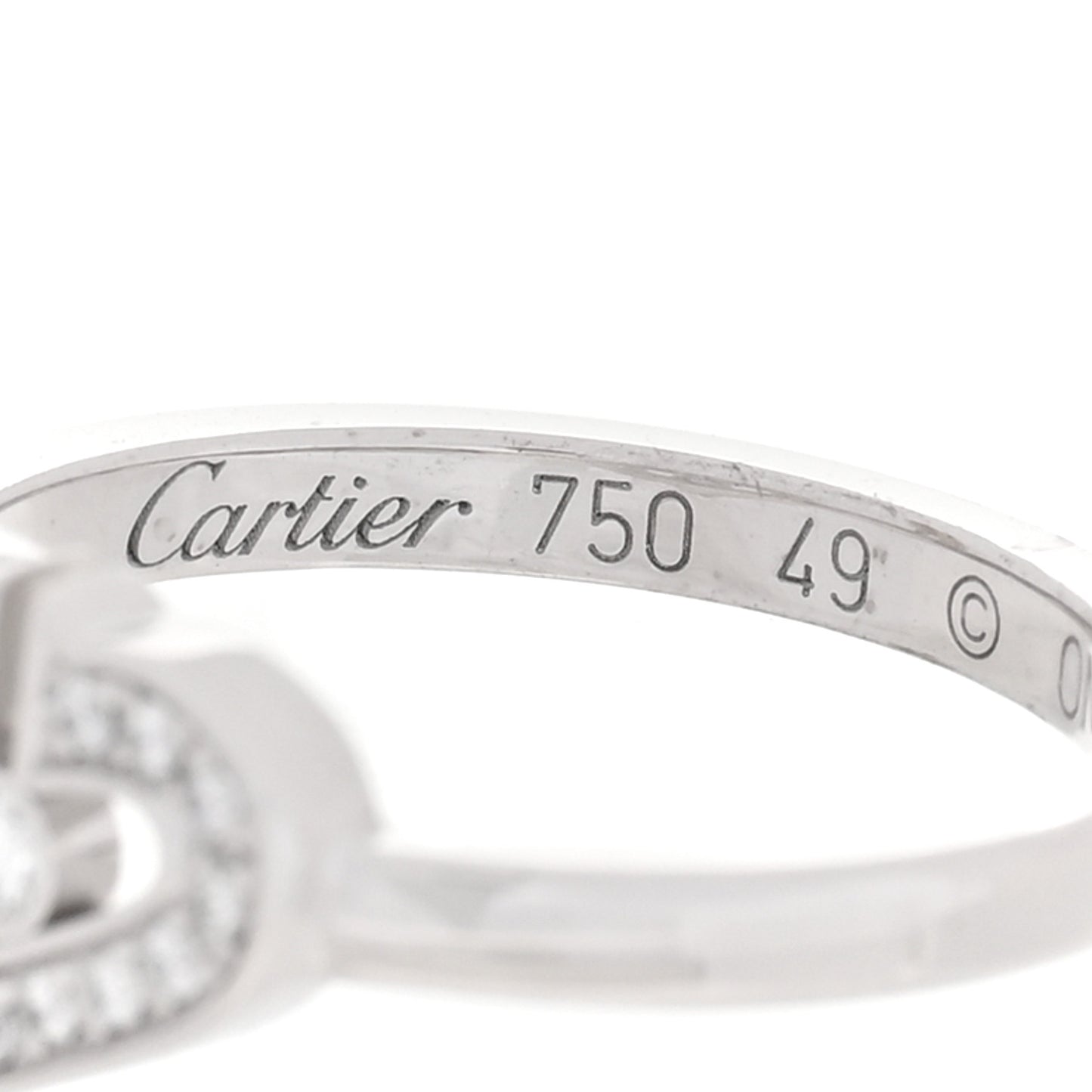 18K White Gold Diamond Small Hearts and Symbols Ring 49 4.75