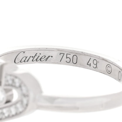 Cartier 18K White Gold Diamond Small Hearts and Symbols Ring 49 4.75 4 of 5