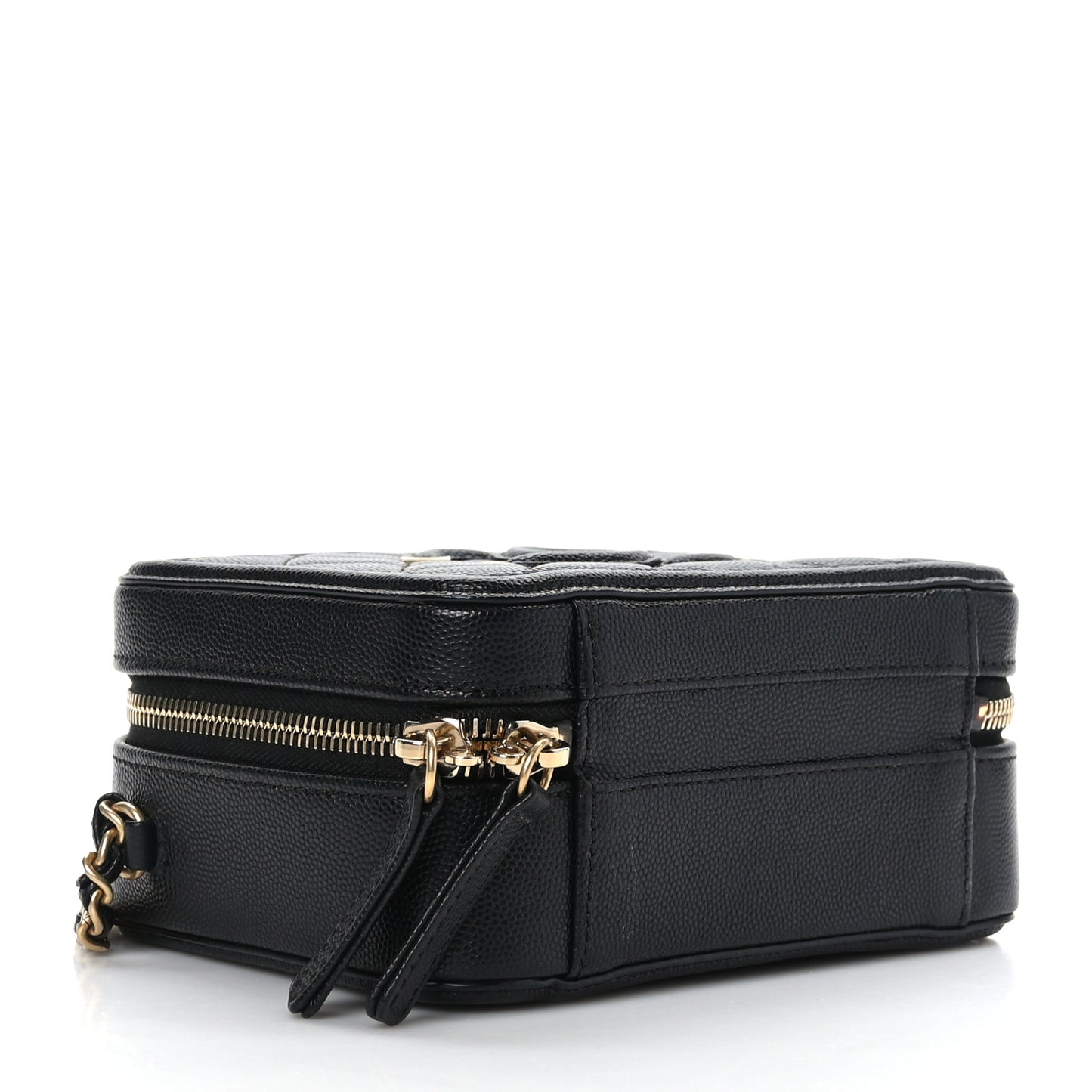 Caviar Quilted Small CC Filigree Vanity Case Black