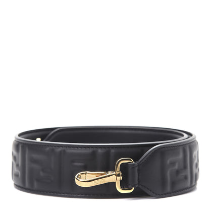 Fendi Vitello Grace FF 1974 Embossed Strap You Black 1 of 4