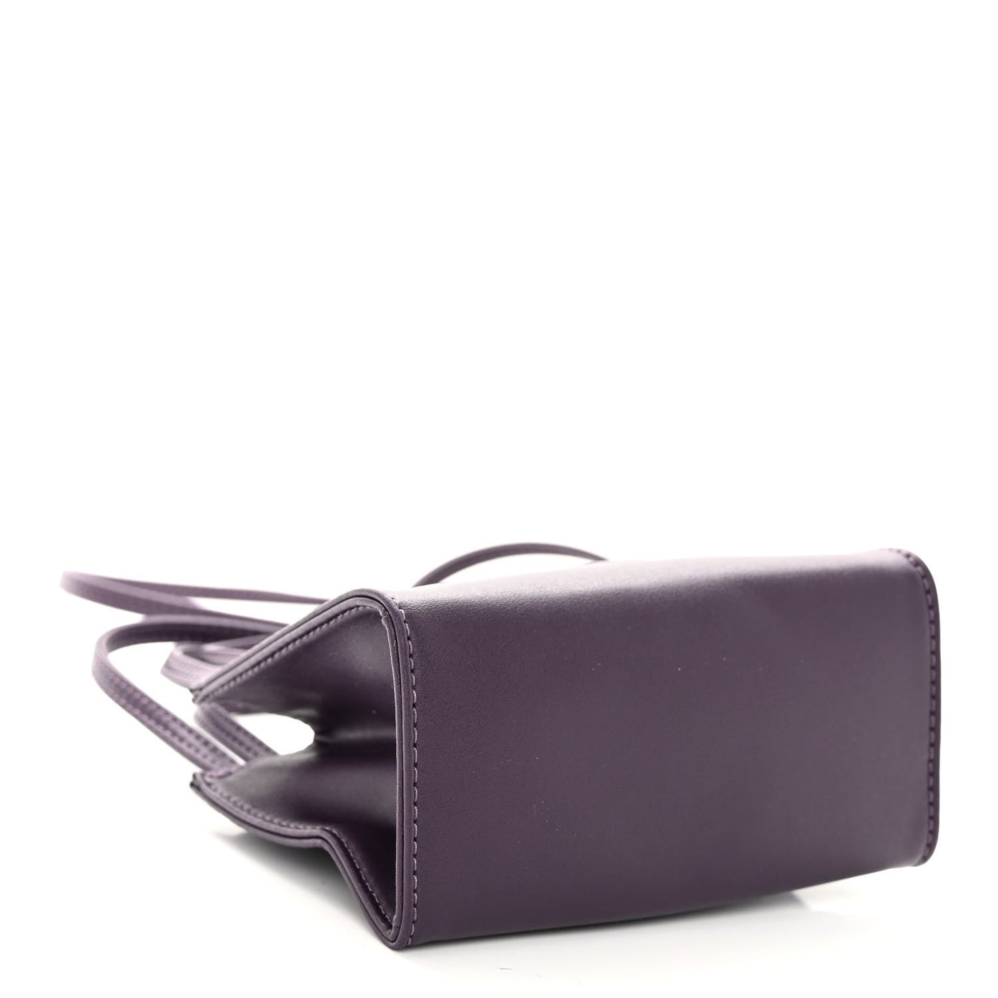 Vegan Leather Small Shopping Bag Eggplant