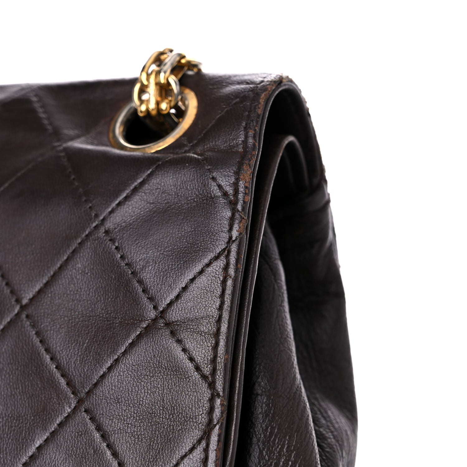 Chanel Lambskin Quilted Medium Bijoux Chain Double Flap Brown 25 of 26