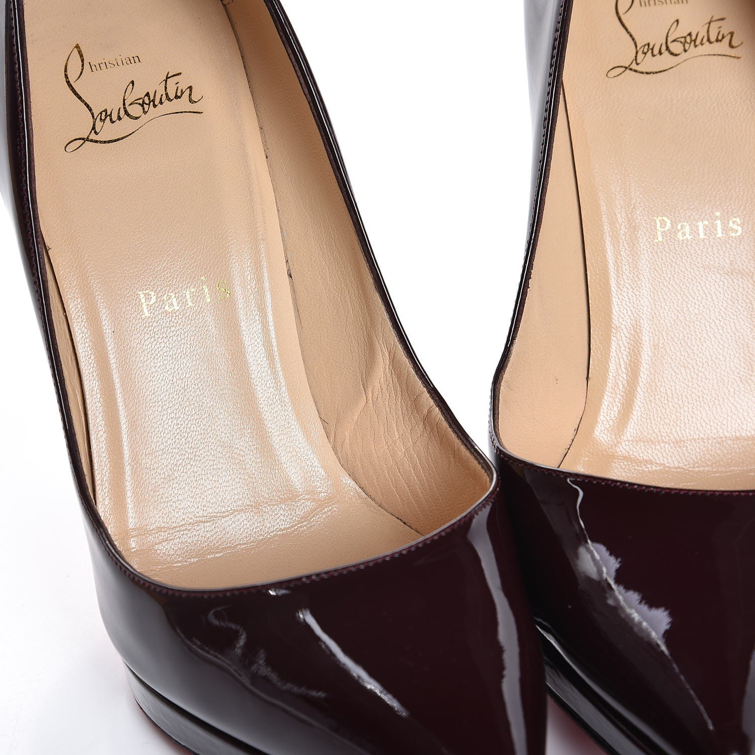Christian Louboutin Patent Pigalle Plato 120 Pumps 39 Lie De Vin 11 of 13