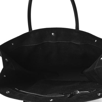 Saint Laurent Raffia Linen Calfskin Rive Gauche North South Tote Naturale Black 4 of 4