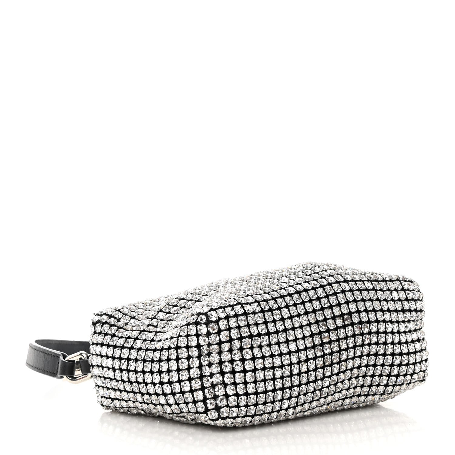 Alexander Wang Mesh Crystal Rhinestone Mini Heiress Pouch Black Silver 4 of 12