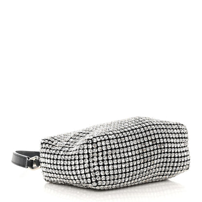 Alexander Wang Mesh Crystal Rhinestone Mini Heiress Pouch Black Silver 4 of 12