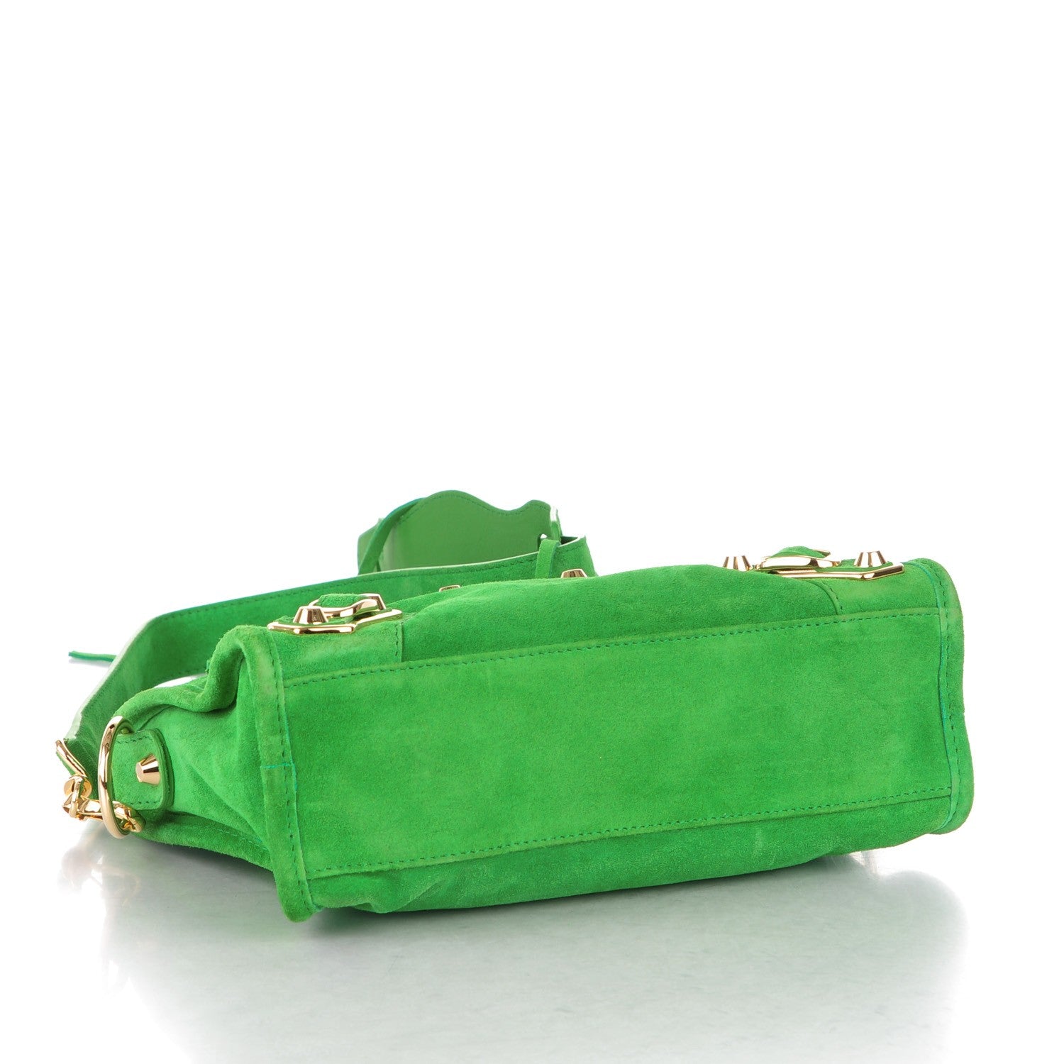 Balenciaga Baby Daim Suede Gold Metallic Edge Hardware Mini City Vert Fluo 5 of 8