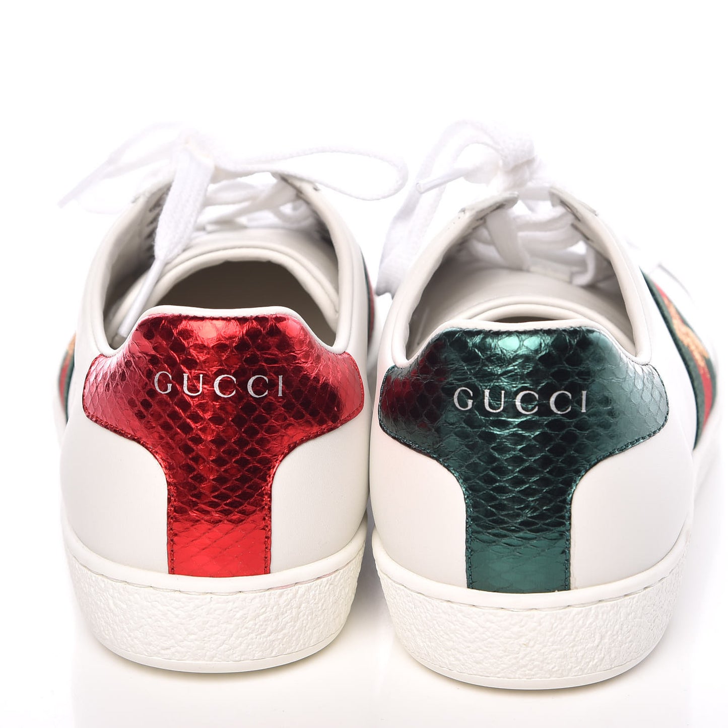 Calfskin Ayers Bee Embroidered Womens Ace Sneakers 36 White Green