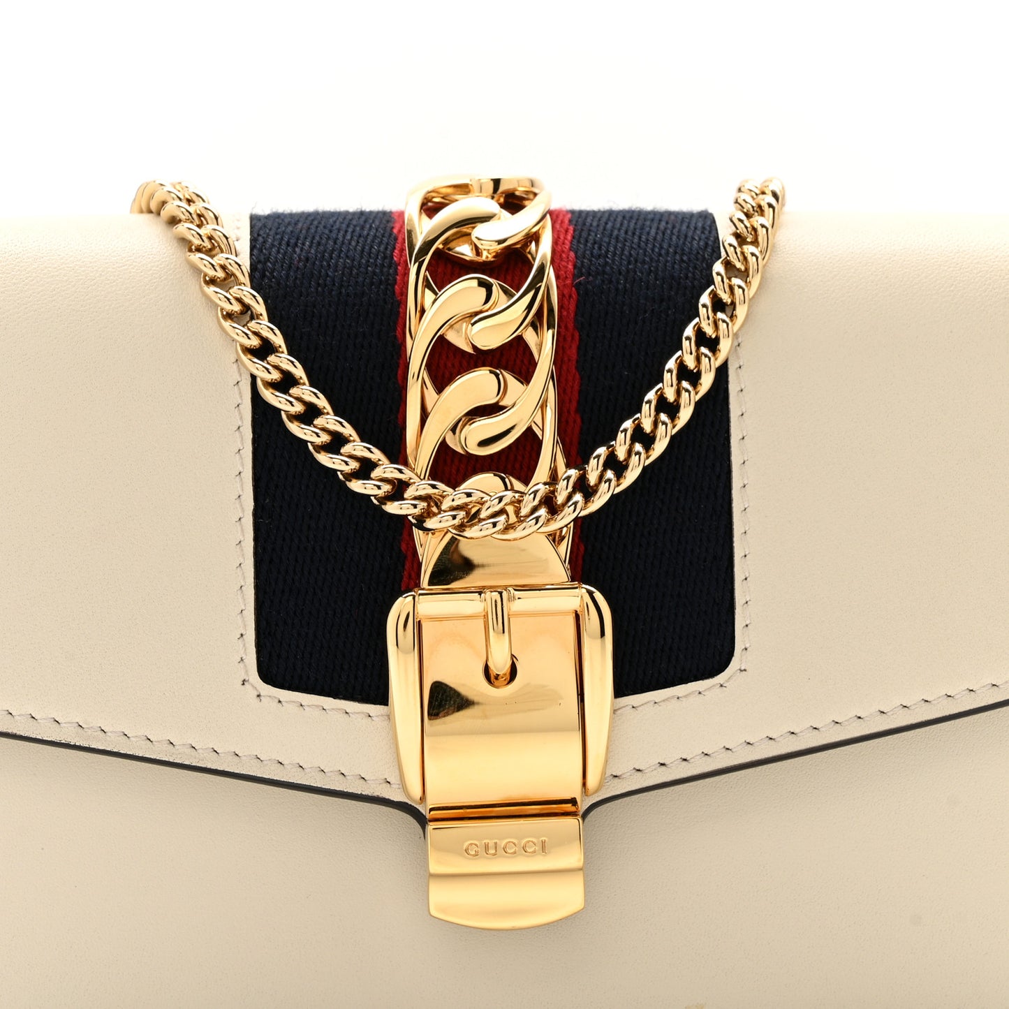 Calfskin Super Mini Sylvie Chain Shoulder Bag White