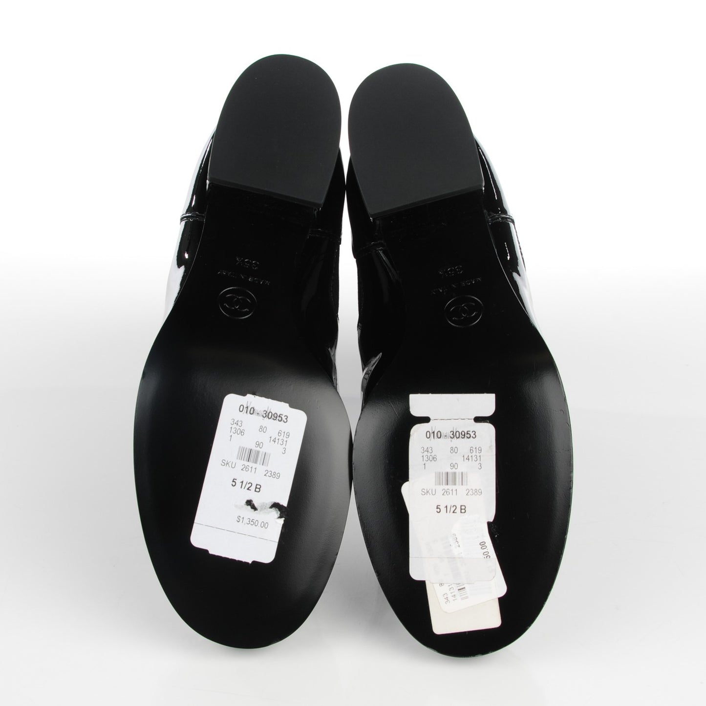 Patent Calfskin CC Boots 35.5 Black